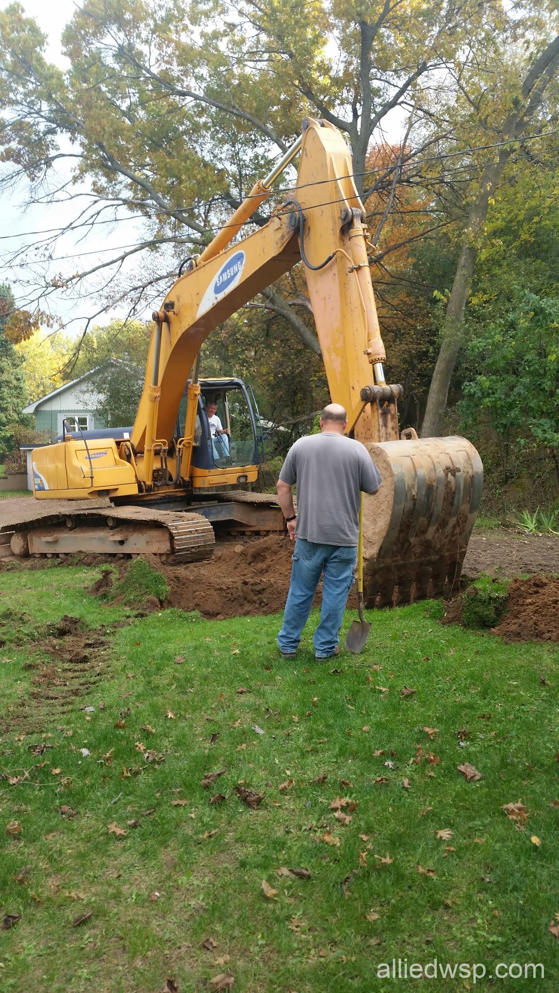 septic system drain field started