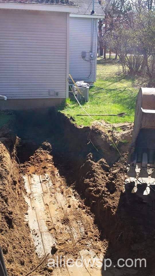 septic system drain line trench waupaca
