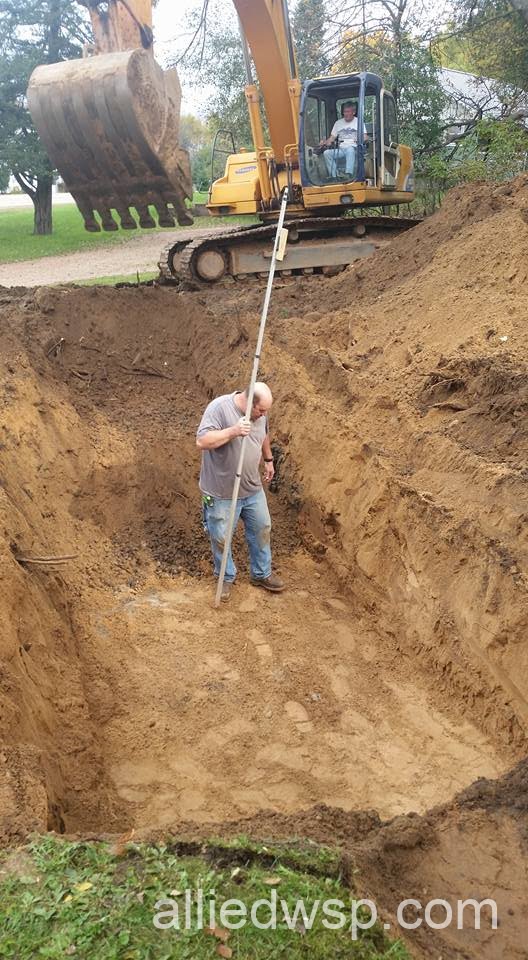 septic system tank hole depth check