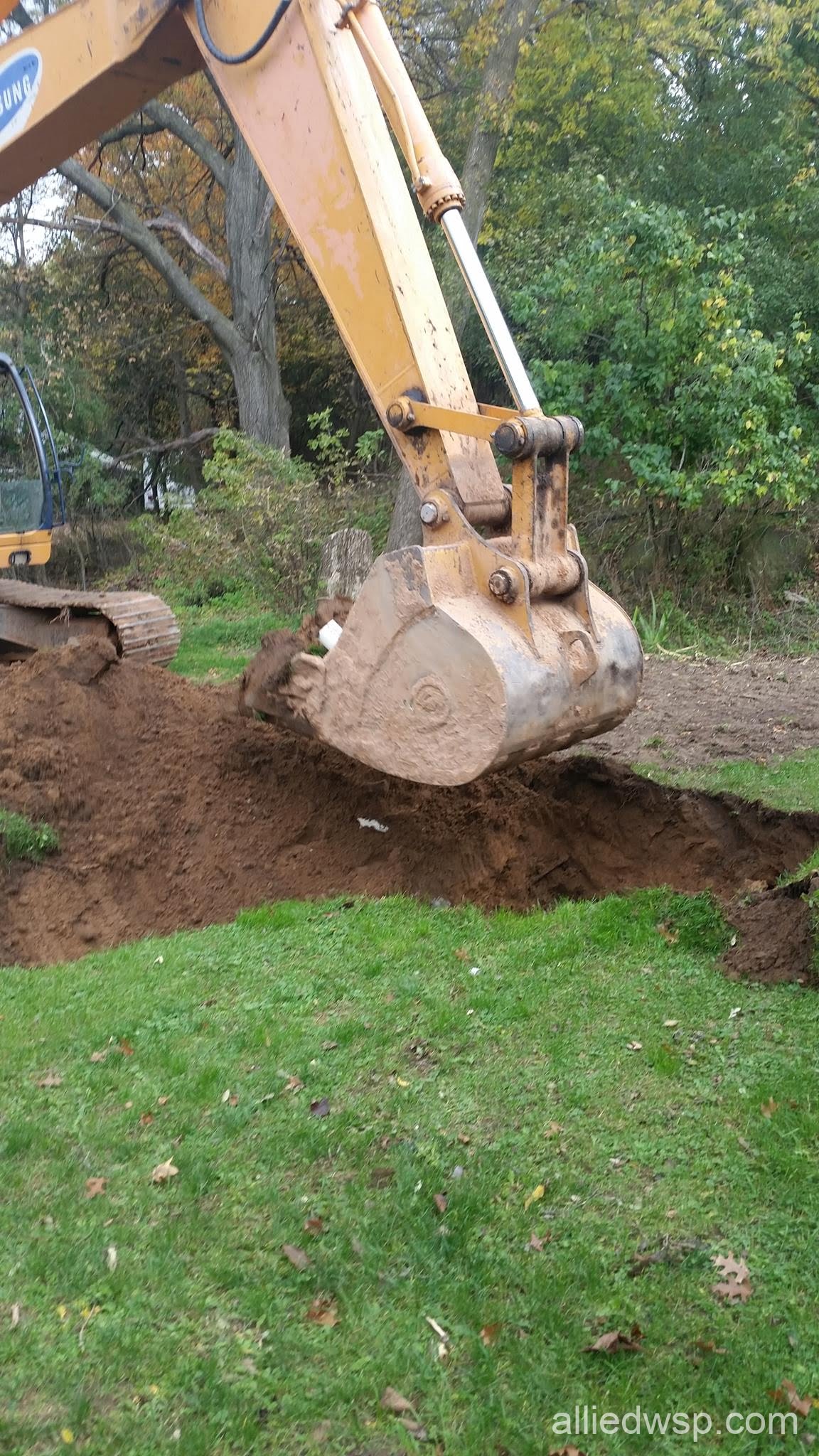 septic tank hole being dug