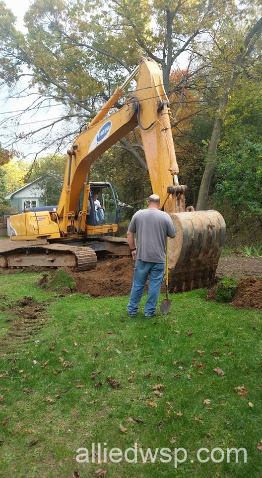 septic tank hole started
