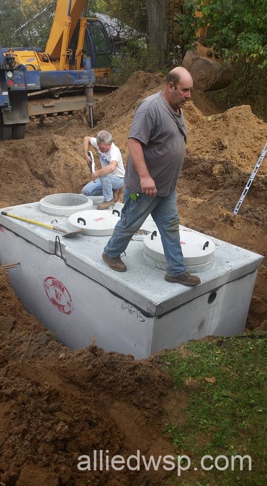 septic tank prepped for risers