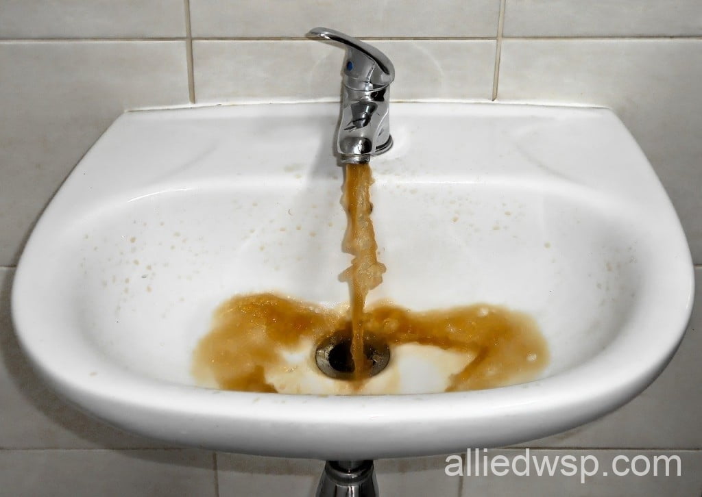 Well water brown at the faucet.